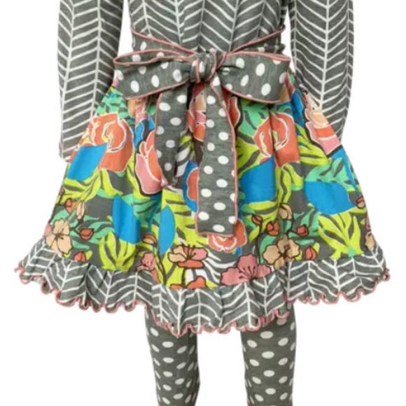 Herringbone Floral Dress & Leggings Outfit - Picture 4 of 11